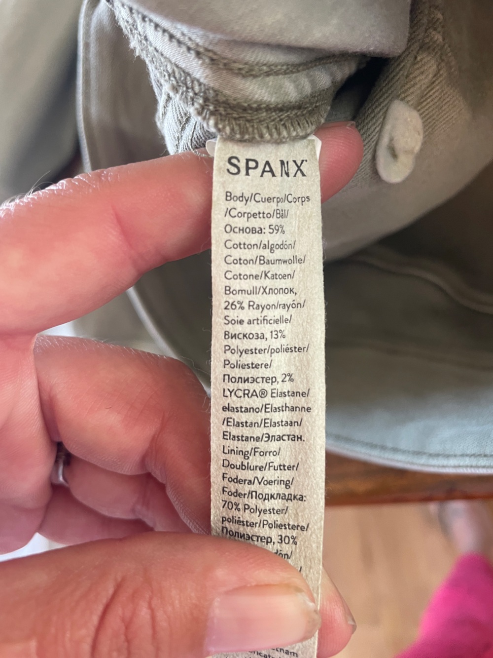SPANX Stratch Twill Straight Leg Pants in Light Olive - Picture 9 of 10